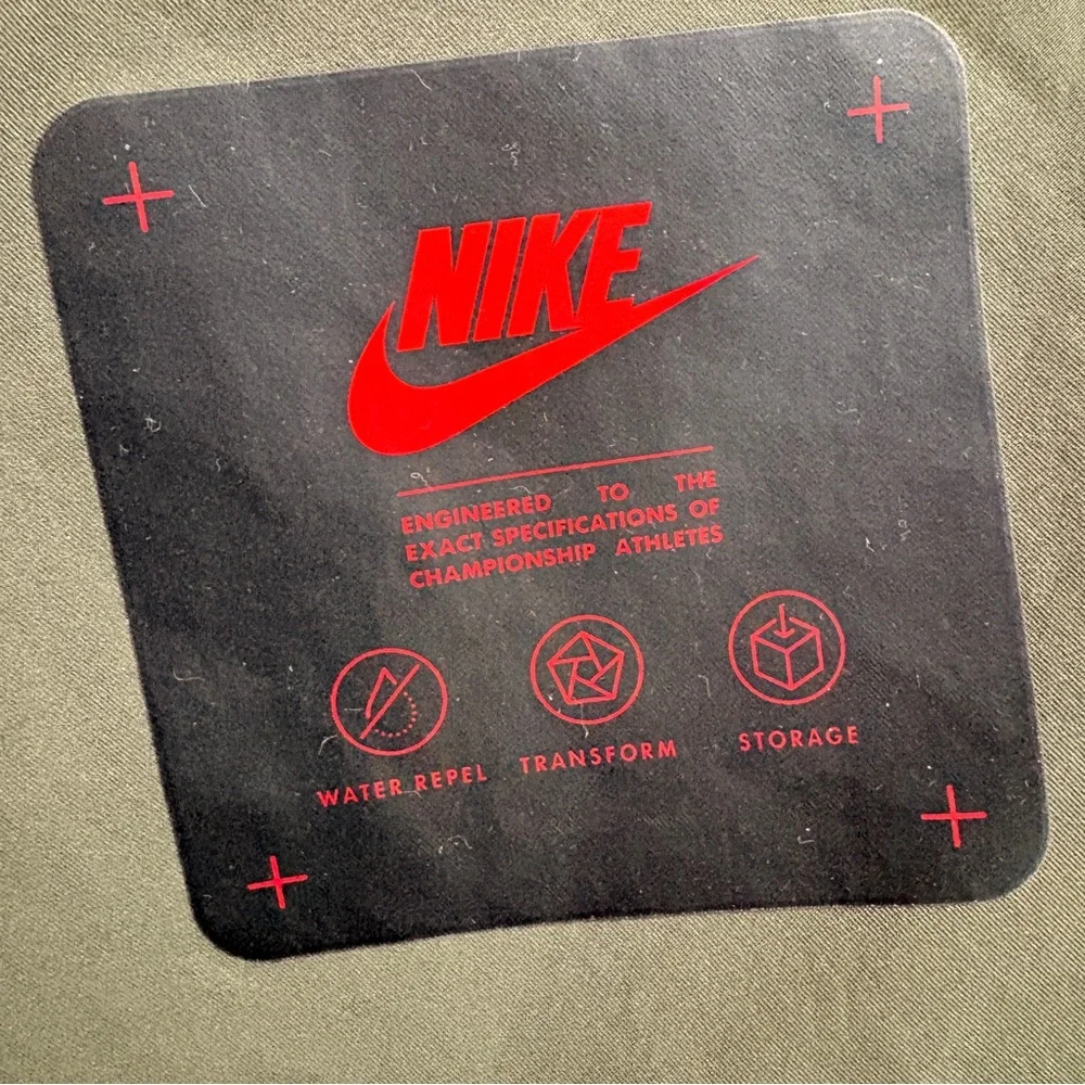 Nike Longline Utility Rain Jacket Olive Small Water Repellent Hooded Gorpcore - Picture 6 of 6